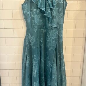 Elegant Teal Floral Dress